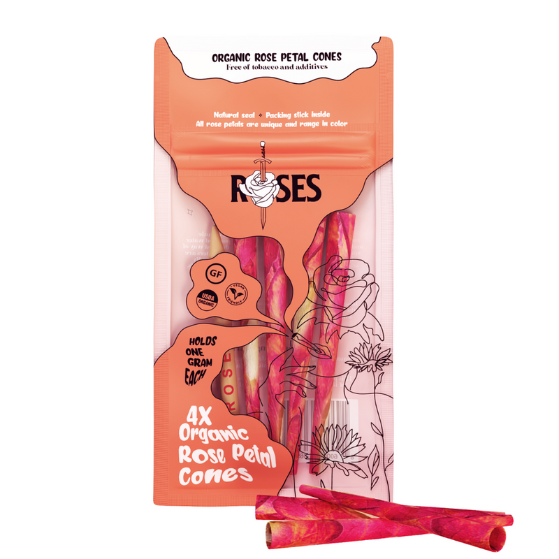 Organic Rose Petal Cones - 6 Pack
